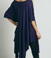 photo Oversized Batwing Sleeve Asymmetric Stretched Dress by OASAP - Image 8