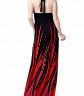 photo Oversized Color Block Print Deep V-Neck Maxi Dress by OASAP, color Multi - Image 3