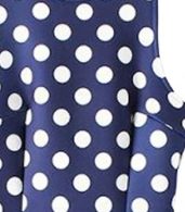 photo Polka Dot Print Sleeveless Waisted Dress by OASAP, color Blue - Image 3