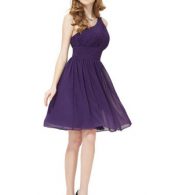photo Purple One Shoulder Ruched Bust Short Bridesmaids Dress by OASAP, color Purple - Image 4