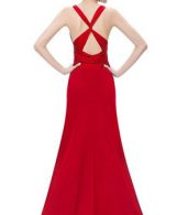photo Red Superstar Cross Back Long Evening Dress by OASAP, color Red - Image 2