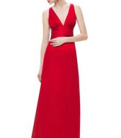 photo Red Superstar Cross Back Long Evening Dress by OASAP, color Red - Image 3
