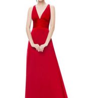 photo Red Superstar Cross Back Long Evening Dress by OASAP, color Red - Image 4