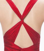 photo Red Superstar Cross Back Long Evening Dress by OASAP, color Red - Image 5