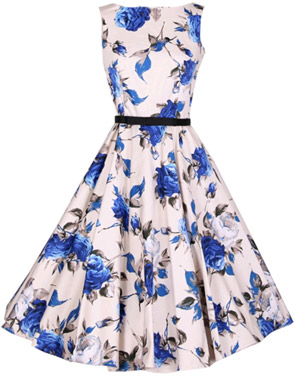 photo Retro Floral Print Sleeveless Design A-line Dress by OASAP - Image 1