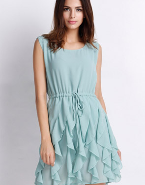 photo Ruffled Sleeveless Chiffon Dress by OASAP - Image 2