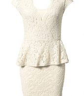 photo Sexy Flawless Lace Ivory Peplum Dress by OASAP, color Ivory - Image 3