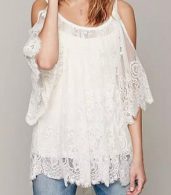 photo Sexy Sheer Off-Shoulder Beach Lace Dress by OASAP - Image 3