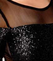 photo Sheer Mesh Sequin Bodycon Mini Club Dress by OASAP, color Black - Image 5