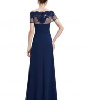 photo Short Sleeve Floral Lace Maxi Prom Evening Dress by OASAP - Image 11