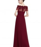 photo Short Sleeve Floral Lace Maxi Prom Evening Dress by OASAP - Image 3