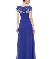 photo Short Sleeve Floral Lace Maxi Prom Evening Dress by OASAP - Image 7