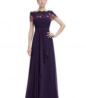 photo Short Sleeve Floral Lace Maxi Prom Evening Dress by OASAP - Image 8