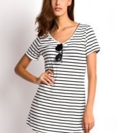 photo Simple O-Neck Striped Mini Dress by OASAP - Image 1