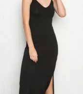 photo Simple Side Slit Spaghetti Strap Backless Ribbed Knit Dress by OASAP - Image 3