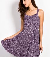 photo Sleeveless Floral PrinT-Backless Flare Dress by OASAP - Image 4