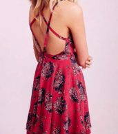 photo Sleeveless Floral PrinT-Backless Flare Dress by OASAP - Image 5