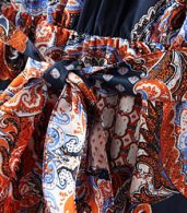 photo Sleeveless Side High Slit Tie Waist Print Midi Dress by OASAP, color Multi - Image 5