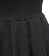 photo Solid Black Cross Strap Fit Flare Dress by OASAP - Image 6