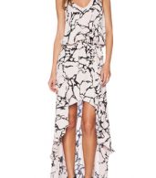 photo Spaghetti Strap V-Neck Marbling Print High Low Dress by OASAP, color Multi - Image 1