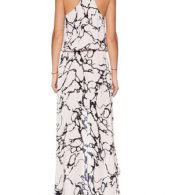 photo Spaghetti Strap V-Neck Marbling Print High Low Dress by OASAP, color Multi - Image 3