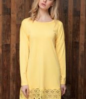 photo Spectra Yellow Crochet Lace Hem Trapeze Dress by OASAP, color Spectra Yellow - Image 5
