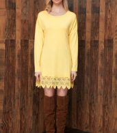 photo Spectra Yellow Crochet Lace Hem Trapeze Dress by OASAP, color Spectra Yellow - Image 6