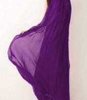 photo Stand Collar Sleeveless Tie Waist Long Evening Dress by OASAP - Image 3