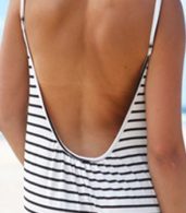 photo Stylish Striped Backless Maxi Dress by OASAP, color White Black - Image 5