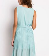 photo Summer Pleated Belted Chiffon Dress by OASAP, color Mint Green - Image 2