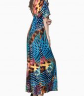 photo Summer V-Neck Short Sleeve Floral Boho Print Maxi Dress by OASAP - Image 3
