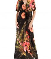 photo Summer V-Neck Short Sleeve Floral Boho Print Maxi Dress by OASAP - Image 5