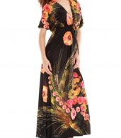 photo Summer V-Neck Short Sleeve Floral Boho Print Maxi Dress by OASAP - Image 6