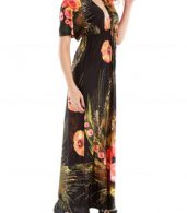 photo Summer V-Neck Short Sleeve Floral Boho Print Maxi Dress by OASAP - Image 7