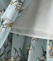 photo Summer V-Neck Short Sleeve Floral Print Midi Dress by OASAP, color Multi - Image 5