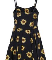 photo Sunflower Print Spaghetti Strap Mini Dress by OASAP, color Black - Image 5