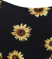 photo Sunflower Print Spaghetti Strap Mini Dress by OASAP, color Black - Image 6