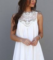 photo Sweet A-Line White Tank Dress by OASAP, color White - Image 2