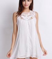 photo Sweet A-Line White Tank Dress by OASAP, color White - Image 1