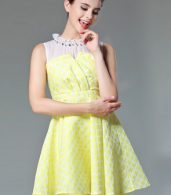 photo Sweet Flouncing Neckline Chiffon A-line Dress by OASAP - Image 5