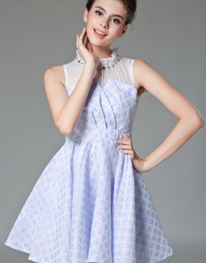 photo Sweet Flouncing Neckline Chiffon A-line Dress by OASAP - Image 1