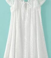 photo Sweet Lace Off the Shoulder Swing Dress by OASAP - Image 3