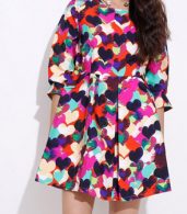 photo Sweet Pleated Mini Dress with Heart Print by OASAP, color Multi - Image 2