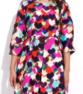 photo Sweet Pleated Mini Dress with Heart Print by OASAP, color Multi - Image 3