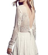 photo Thrilling Lace Fit Flared Party Skater Dress by OASAP, color Cream - Image 2