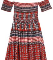 photo Tribal Geo Print Off-The-Shoulder Mini Dress by OASAP - Image 7