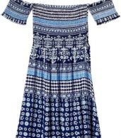 photo Tribal Geo Print Off-The-Shoulder Mini Dress by OASAP - Image 8