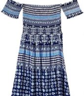 photo Tribal Geo Print Off-The-Shoulder Mini Dress by OASAP - Image 9