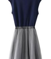 photo Two-Tone Mesh Paneled Midi Dress by OASAP - Image 5