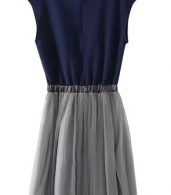 photo Two-Tone Mesh Paneled Midi Dress by OASAP - Image 6